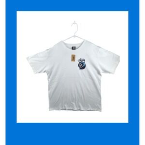 Stussy 8 Ball Born Raised White T Shirt Size Large